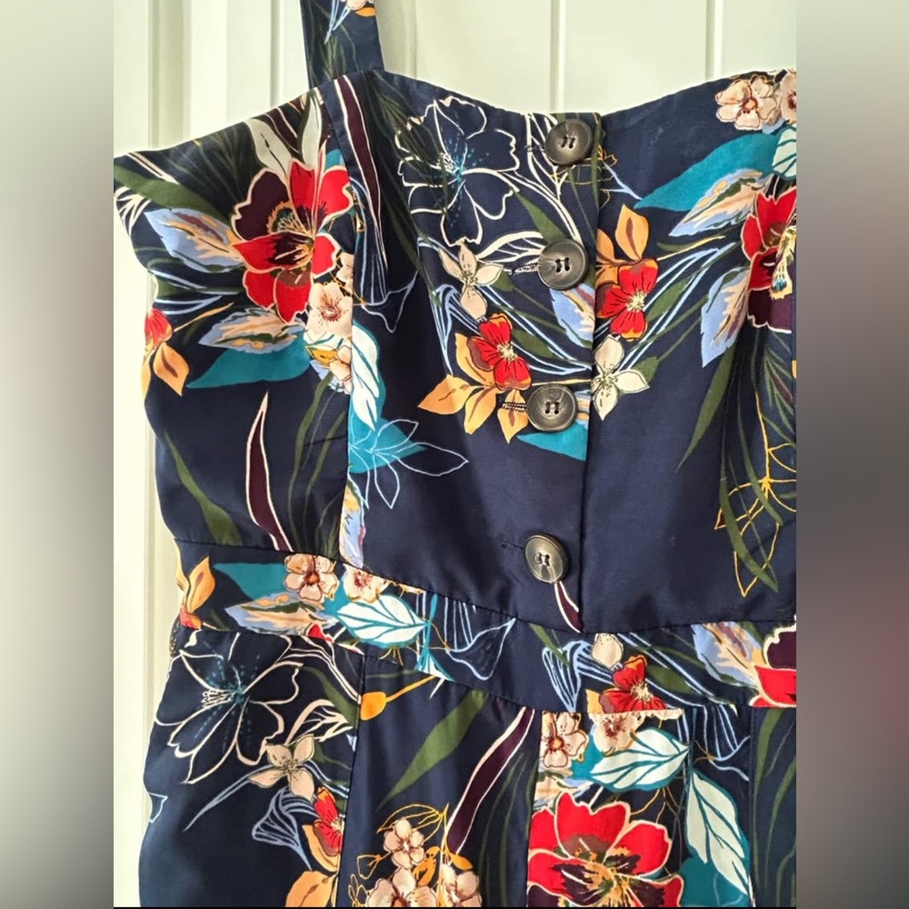 Adelyn Rae Navy Floral Jumpsuit - Picture 3 of 5